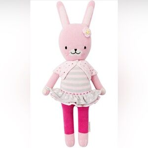 Cuddle + Kind Adorable Pink Knitted Chloe the Bunny Stuffed Animal Doll, 24”
